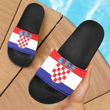 ELVISWORDS chorvátske Vlajky Leto Značky Papuče Detí, Pohodlné, Outdoorové Sandále Pár Papuče Kúpeľňa Non-slip Papuče