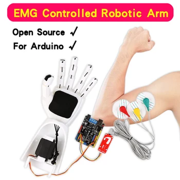 EMG Riadené Robotické Rameno Arduino EMG Senzor Diy Kit School Science KMEŇOVÝCH Vzdelávania Vyučovaní Fyziky