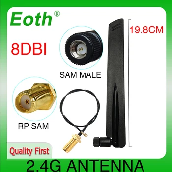 EOTH 1 2ks 2.4 g 8dbi anténa sma male wlan wifi 2.4 ghz antene IPX ipex 1 SMA female pigtail Predlžovací Kábel internet vecí modul anténa