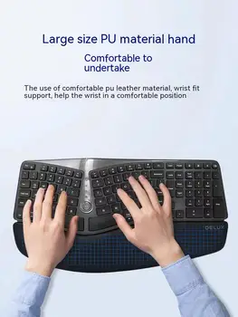 Ergonomická klávesnica, bezdrôtová 2.4 dual-mode split tichý káblové klávesnice, home office