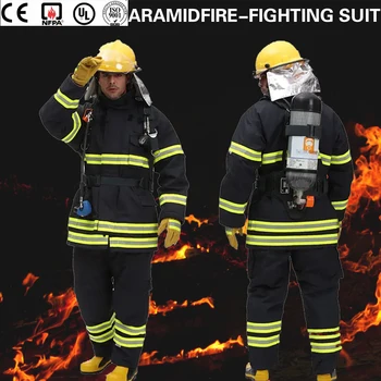 Európa Normy CE 4 Vrstvy Aramid IIIA Modrá Hasič Ochranné Oheň Blízkosti Suitfire Hasič Oblek Pre Hasičov