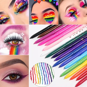 Fluorescenčné Farby Č Rozmazať Ultra-jemné Rainbow, Očné linky, Perá, Gélové Potu Vodeodolný make-up Očarujúce Krásy Ženy Očný make-up