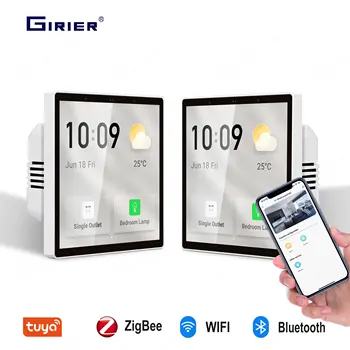 GIRIER WiFi Smart Home Multi-funkčný Centrálny riadiaci Panel 4 Palcový EÚ Typu s Postavená-v ZigBee a BLE centra Funguje Smart Scény