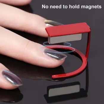 Kompaktný Manikúra 3-Farebné Nechty Umenie Magnet Držiak Cat Eye Magnet Držiteľ Gel Polish Držiteľ Nechty Magnet Držiak