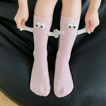 Kreatívne Magnetické Ručné Držanie Ponožky 3D Bábika Pár ruka V Ruke Zábavné Ponožky Pohodlné, Priedušné Polovice Trubice Ponožky Festival Darček
