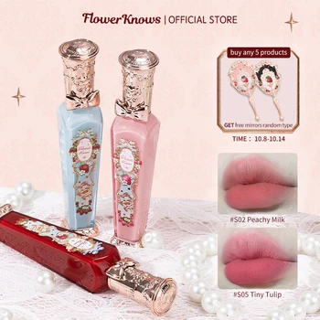 Kvet Vie, Jahoda Rokoka Cloud Pery Rúž, Krém Lip Glaze Matný vodeodolný Dlho-trvajúce Velvet Lip make-up Kozmetika