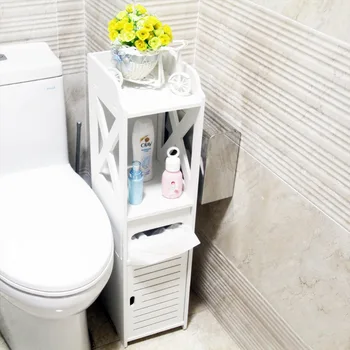 Kúpeľňa Multi-Layer úložná Polička pre Starostlivosť o Pleť Výrobky, Papier v Kotúčoch, toaletné Potreby a Drobnosti Skladovanie Šitie Skrine