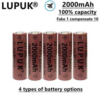 LUPUK-18650 Li-Ion Batéria, 3,7 V, 2000mAh, k Dispozícii v FourTypesFor Elektronické Cigarety, Baterky, Hračky, Atď.