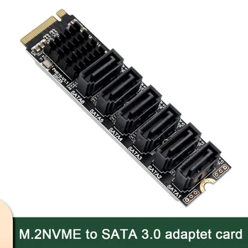 M. 2 NVME M-Key PCIE 3.0 SATA 6Gbps 6-port rozširujúca Karta NAS Synology pevný disk Rozšírené PCI-E Adaptér Stúpačky ASM1166 PM