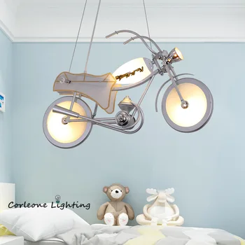 Moderné LED Svetiel Prívesok Nordic Cartoon Motocykel Závesné Lampy Deti Izba Dekor Deti Dovolenku Darčeky Pozastavenie Svietidlo