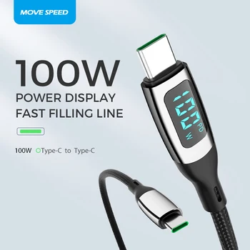 MOVESPEED 100W USB Typu C, USB C Kábel s LED Rýchle Nabíjanie Kábel pre Samsung Huawei Xiao Dátum Prenos USB-C Nabíjačku Drôt