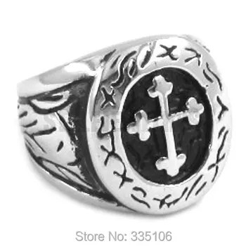 Móda Kríž Krúžok z Nehrdzavejúcej Ocele, Šperky Tribal Jeruzalema Crusaders nemeckej Armády Železný Kríž Biker Mužov Krúžok SWR0226A