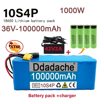 Nabíjateľná Batterypack 36V10s4p 100Ah10000WLarge Capacity18650LithiumBatteryPackElectricbicyclescooterwith BMSXT60Plug+Nabíjačka