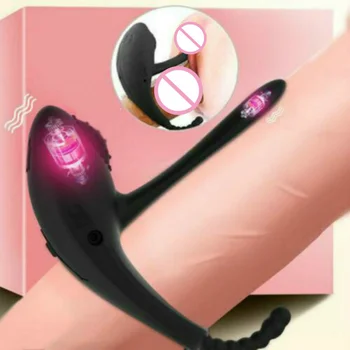Nabíjateľná Silikónové Oneskorená ejakulácia Vibrátor Mužského Penisu penis Krúžok Enhancer Klitoris Stimulácia Orgazmus sexuálnu Hračku Pre Mužov, Páry