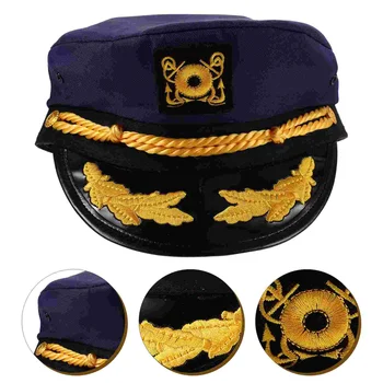 Navy Spp Námornícky Klobúk Kapitán Vonkajšie Cosplay Loď Polyester Klobúky Yacht Oblečenie Kostým Party Decor