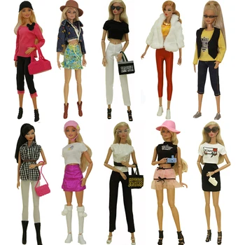 NK Mix Módne Oblečenie Office Lady Oblečenie Bežné Šaty, Topánky, Taška Klobúk Moderné Oblečenie Pre Bábiku Barbie Príslušenstvo Hračky JJ