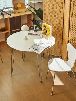 Nordic malý okrúhly stôl kovaného železa jedálenským stolom, obývacia izba, jedáleň, balkón, voľný čas online celebrity iny kaviareň luxus