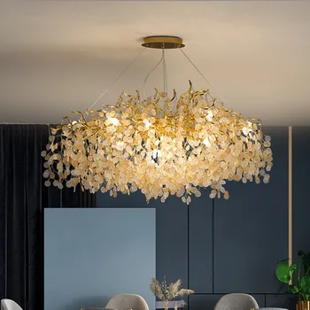 Nová talianska Luxusná Obývacia Izba Jedáleň Crystal Pobočky Luster Svetlo Tvorivé Villa Hotel Hala High-end Lampa