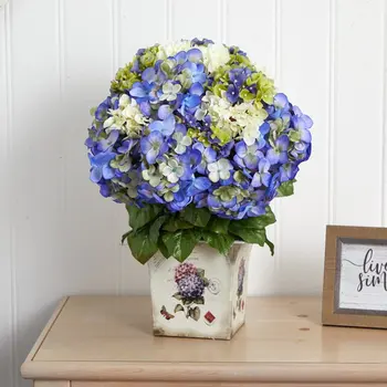 Nádherné Luxusné Modrá Skúmie Umelé Kvety s dokonale Kvetinový Kvetináč - Ideálne Domáce a Záhradné Dekorácie.
