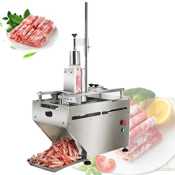 Obchodné Mäso Slicer Elektrické Skiving Stroj Mrazené Krájanie Semi Automatic Rez Baraním Roll