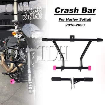 Ocele Motora Crash Bar Rozšírenie Nárazníka Chránič Pre Harley Softail 18-23 Cestujúcich Peg Pádu Ochranné za Štandardné Fat Bob