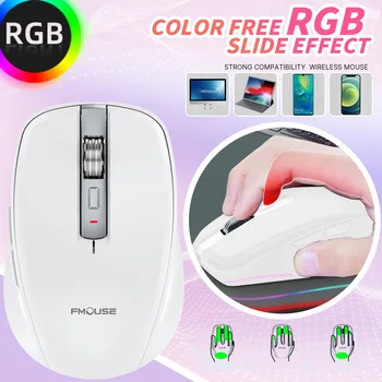 Osvetlenie Herné Dual-Mode Bezdrôtový RGB Notebook Bluetooth Desktop Mouse M303 Nabíjateľná Tiché PC Gamer Ploche