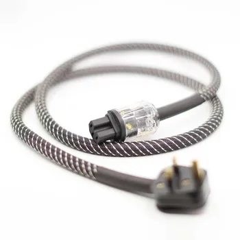 P111 OCC strieborné pozlátené UK audio napájací kábel Sieťový Napájací Kábel, Kábel s UK konektor konektor