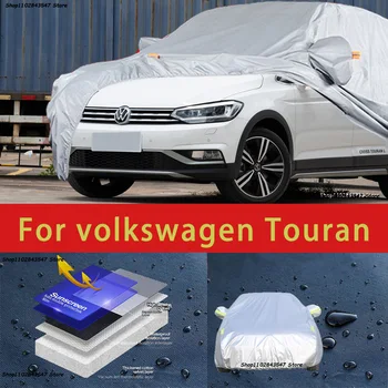Pre VW Touran Vonkajšie Ochrany Full Auto Pokrýva Snehová pokrývka Slnečník Vodotesný, Prachotesný Exteriéru Auto príslušenstvo