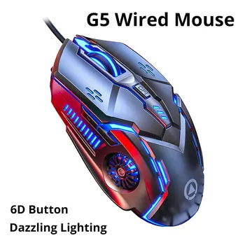 Pôvodné G5 Wired Mouse Podsvietenie Vysoká Citlivosť 6 Klávesov Makro Programovanie Hier Mechanické Myš Pre Hru Počítača Tablet PC