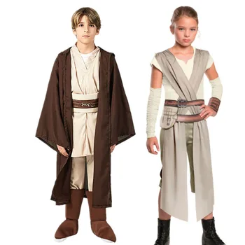 Rey Cosplay Kostým Detský Bojovník Jedi Obi Wan Kenobi Black Vojakov Búrka Troopers Sila Prebúdza Dievčatá Maškarný