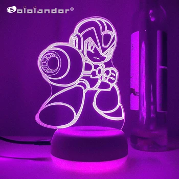 Rockman Mega Man 3D Lávové Lampy Led RGB Neon Dotyk Nočné Osvetlenie, Darčeky Pre Priateľov, Deti herňa Stôl písací Stôl Farebné Dekorácie