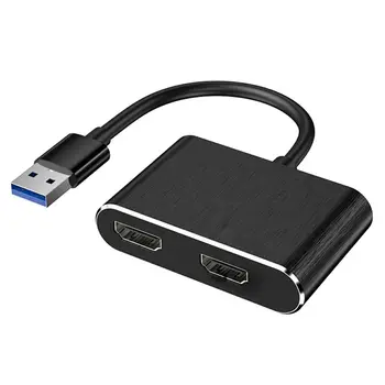 ROZBOČOVAČ USB 3.0 Na Dual HDMI USB Adaptér Pre Porovnanie Údajov Účinok Monitorovanie Odolný Prenosný ROZBOČOVAČ