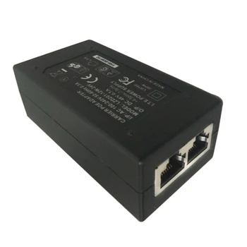 RYRA DC 48V 0.5 Čierna POE Injektor Napájania Cez Ethernet Monitorovanie Napájania PC Hardware Káble Adaptéry