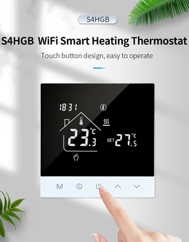 S4HGB Wifi Smart Kúrenie Termostat LCD Displej Ovládanie Hlasom Alexa Tuya Alice/ Elektrický/Voda Poschodí Regulátor Teploty