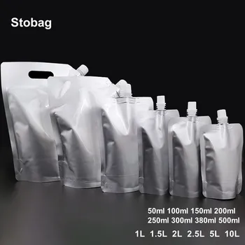 StoBag Veľkoobchod Hliníkovej Fólie Kvapaliny Package Tryska Pitnej Tašky Šťava Nápoj Mlieko Zapečatené Postaviť Skladovania Opakované Použitie Tašky