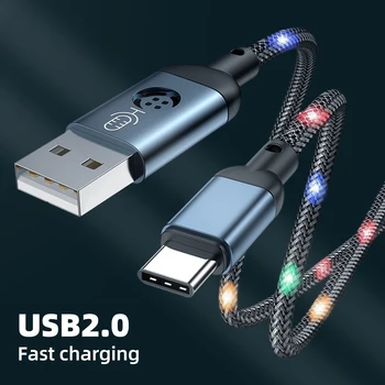 Svetelný Hlasovým ovládaním, USB Kábel Typu C Telefón nabíjací Kábel Nabíjací Kábel Dátový Kábel Pre iOS, Samsung Huawei Telefón Príslušenstvo