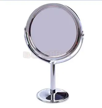 TSHOU509 Zrkadlá Nehrdzavejúcej Ocele Držiteľ Kozmetické Kúpeľňa Obojstranné Stôl make-up Zrkadlo Dia 8cm Ženy Dámy Domov Kancelárske Použitie