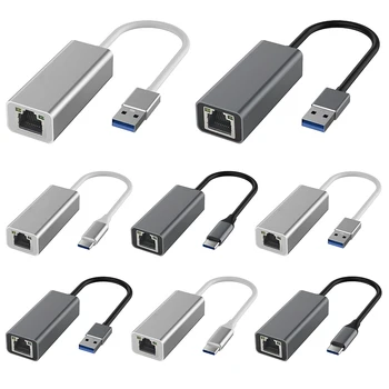 Typ C Pre RJ45 Gigabit Ethernet Type-C Na Ethernet Adaptér, USB Typ-C, USB Sieťová Karta Ploche Network Karta pre Ploche Počítača