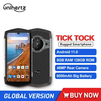 Unihertz Tick Tock 5G Robustné Vodotesné chytré telefóny Android 8GB 128GB Octa-Core 48MP Fotoaparát Pixel 6.3