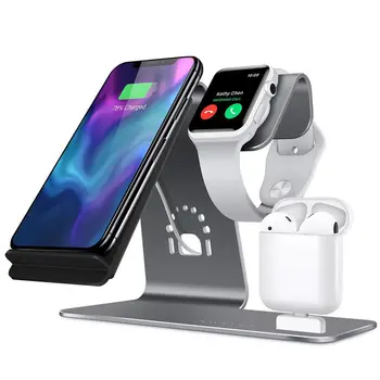 Univerzálny Qi mobilný telefón, nabíjačku stojan pad pre apple hodinky nabíjačka 3 v 1 Nabíjací Dok Stanica Mount pre iPhone 8 Samsung S8