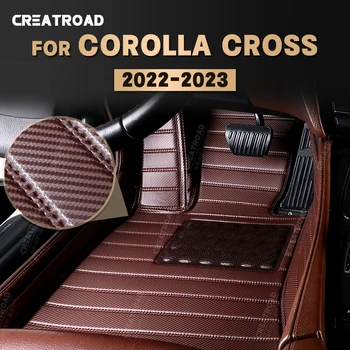 Vlastné Uhlíkových Vlákien štýl Podlahové Rohože Pre Toyota Corolla Kríž 2022 2023 Nohy Koberec Kryt Automobilových Interiérových Doplnkov