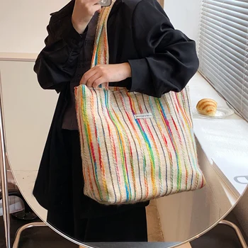Vysoká kapacita kabelky pre ženy 2023 prúžok Žena taška luxusné kancelárske tote dámske Plátené tašky veľké Messenger taška cez Rameno kabelku