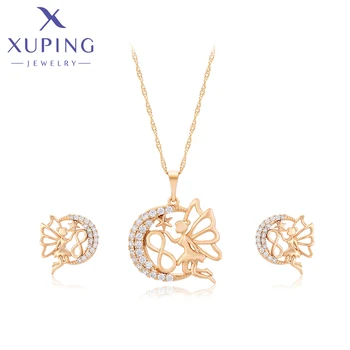 Xuping Šperky Nový Príchod Módne Zlatá Farba Ženy Náušnice Prívesok Nastaviť X000740630