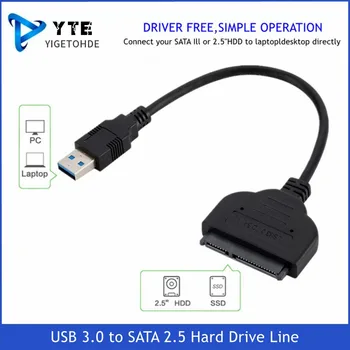 YIGETOHDE USB SATA 3 Kábel Sata Do USB 3.0 Adapter AŽ 6 gb / S, Podpora 2,5 Palca Externé SSD HDD Pevný Disk 22 Pin Sata III 2.0
