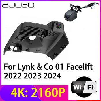 ZJCGO 4K 2160P Dash Cam Auta DVR Kamera 2 Objektívu Záznamník, Wifi, Nočné Videnie pre Lynk & Co 01 Facelift 2022 2023 2024