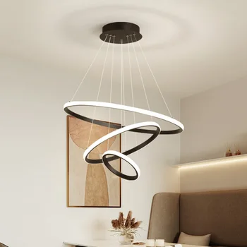 ZK50 LED Luster Moderné Kolo Prívesok Lampa Krúžok Obývacia Izba, Kuchyňa Nordic Spálňa Osvetlenie Miestnosti Miestnosti Dekorácie Luster