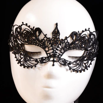 Čierna Farba, Sexy Očná Maska Ženy Čipky Maškaráda Maska na Karneval, Halloween Polovicu Tváre Cosplay Masky Strany Dodávky
