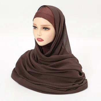 Šifón Hidžáb Súpravy S Zodpovedajúce Farby Spp Ženy Šatku, Šál Šatky Underscarf Jersey Vnútorné Čiapky Vysokej Kvality Moslimských Hidžáb Sady